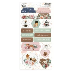 Piatek Trzynastego Arkusz tekturowych naklejek 10,5 x 22 cm - Piątek Trzynastego - Coffee Break 01 > Papiery Do Scrapbookingu