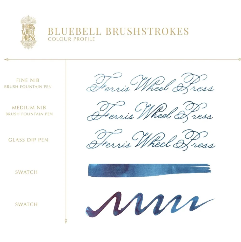 Ferris Wheel Press Atrament - - Bluebell Brushstrokes, 38 ml