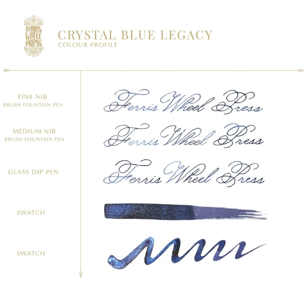 Ferris Wheel Press Atrament - - Crystal Blue Legacy, 38 ml > Atramenty