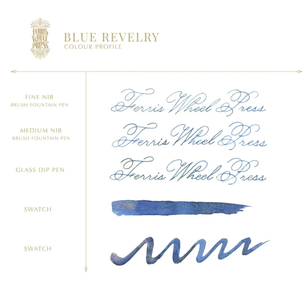 Ferris Wheel Press Atrament Limited Edition - - Blue Revelry, 38 ml