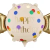 PartyDeco Balon foliowy Cukierek Happy Birthday - 61 x 37 cm
