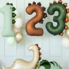 PartyDeco Balon foliowy Cyfra 2 Dinozaur - brązowy 92 cm > Balony Foliowe