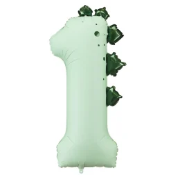 PartyDeco Balon foliowy Cyfra 1 Dinozaur - miętowy 92 cm