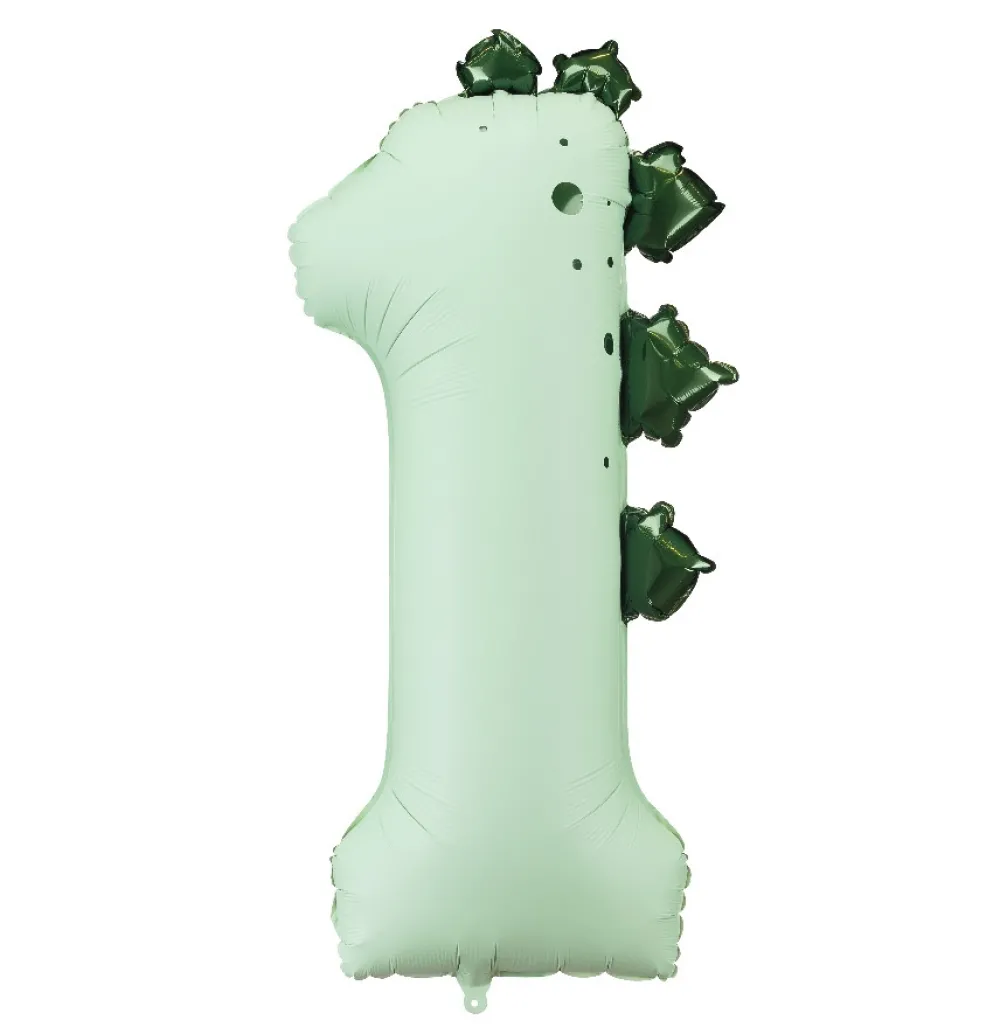 PartyDeco Balon foliowy Cyfra 2 Dinozaur - brązowy 92 cm > Balony Foliowe