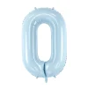 PartyDeco Balon foliowy Cyfra 0 - jasnoniebieski, 72 cm > Balony Foliowe