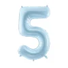 PartyDeco Balon foliowy Cyfra 5 - jasnoniebieski, 72 cm