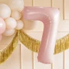 PartyDeco Balon foliowy Cyfra 7 - jasnoróżowy, 72 cm