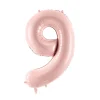 PartyDeco Balon foliowy Cyfra 9 - jasnoróżowy, 72 cm