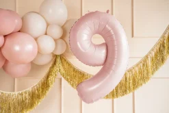 PartyDeco Balon foliowy Cyfra 9 - jasnoróżowy, 72 cm