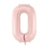 PartyDeco Balon foliowy Cyfra 0 - jasnoróżowy, 72 cm > Balony Foliowe