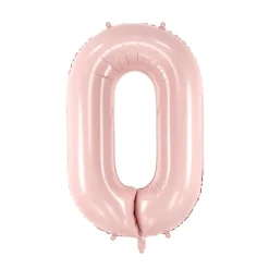 PartyDeco Balon foliowy Cyfra 0 - jasnoróżowy, 72 cm > Balony Foliowe