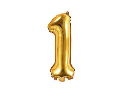 PartyDeco Balon foliowy cyfra 0 - złoty, 86 cm > Balony Foliowe