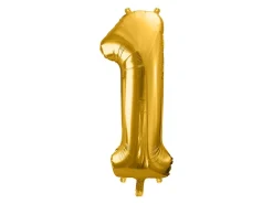 PartyDeco Balon foliowy cyfra 1 - złoty, 86 cm
