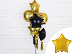 PartyDeco Balon foliowy Gwiazdka - złoty, 40 cm ><noscript><img width=