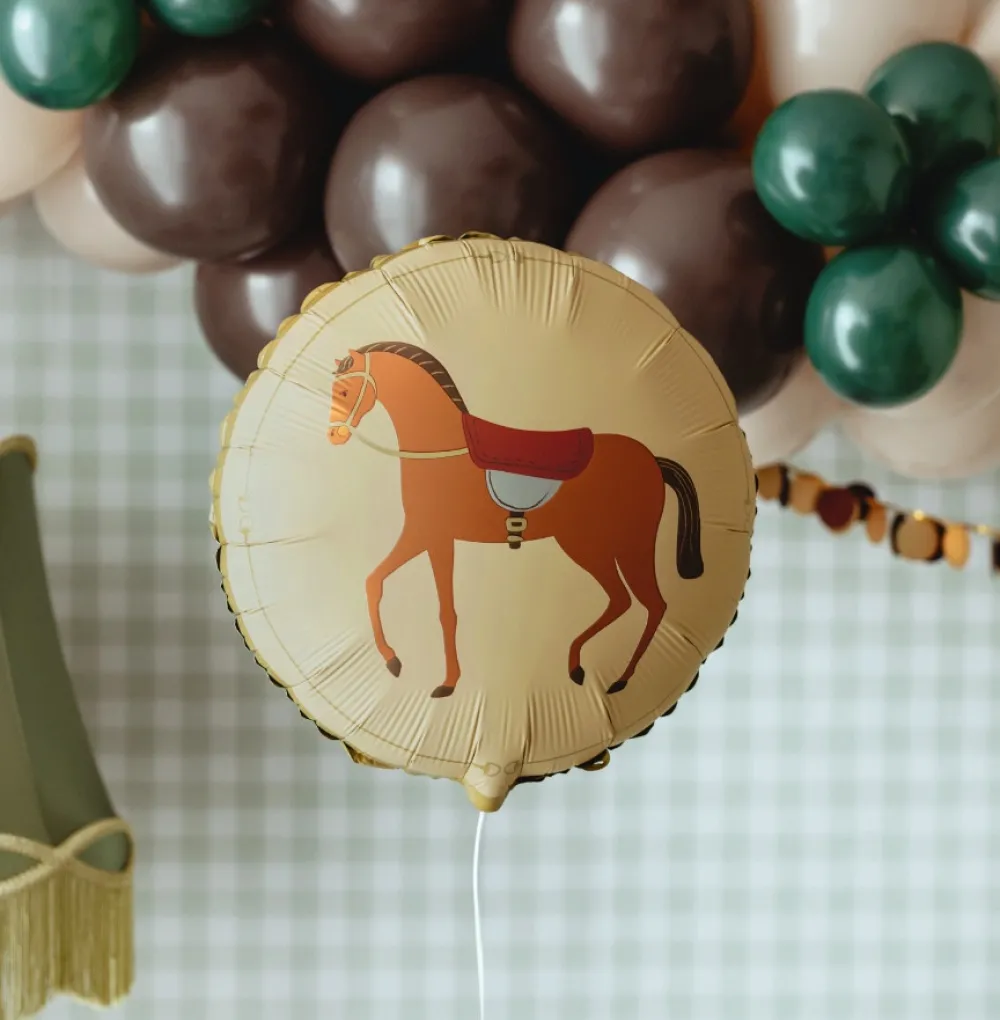 PartyDeco Balon foliowy Koń - beżowy 35 cm