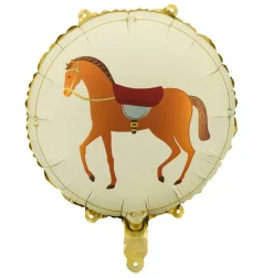 PartyDeco Balon foliowy Koń - beżowy 35 cm