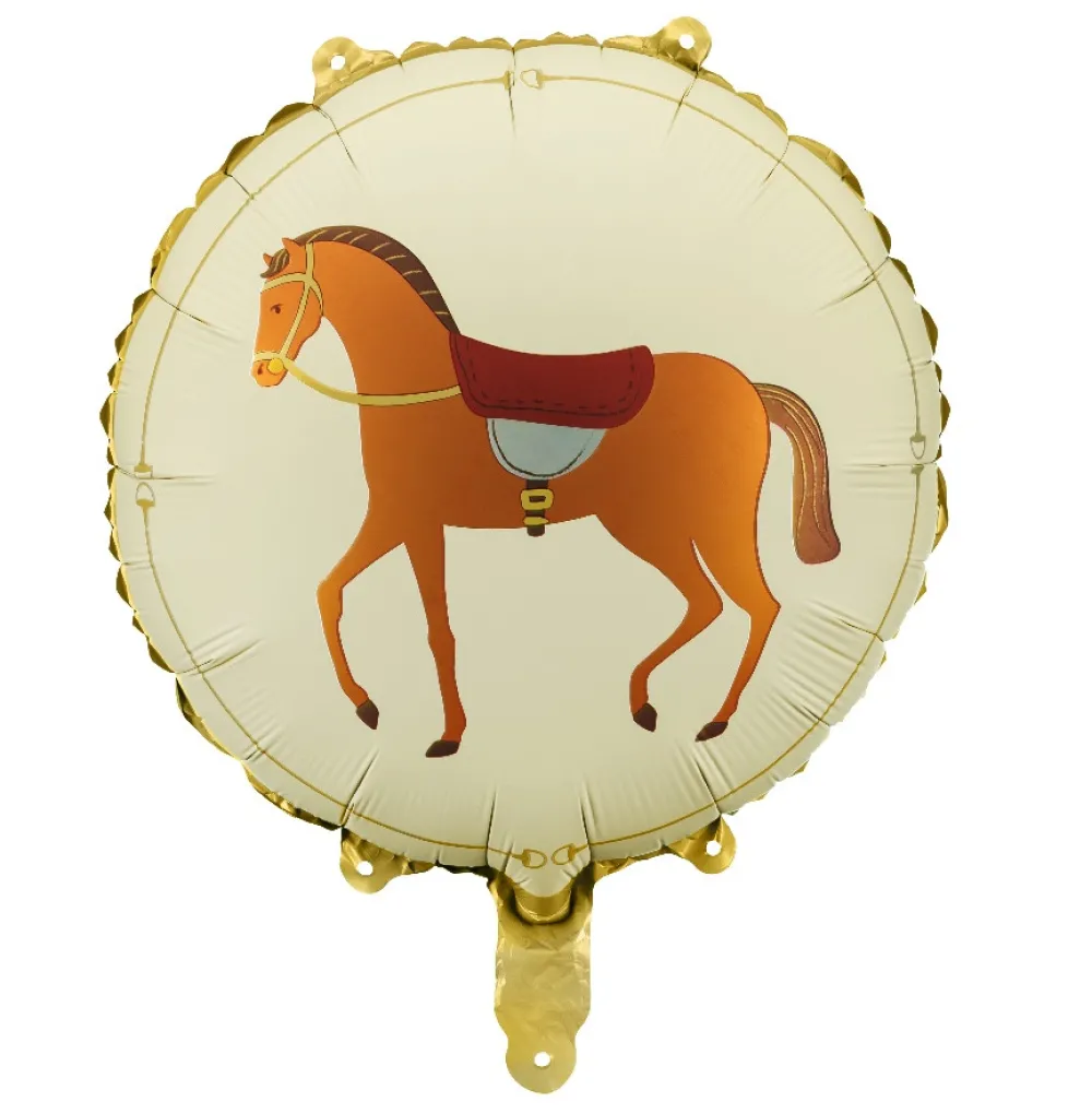 PartyDeco Balon foliowy Koń - beżowy 35 cm