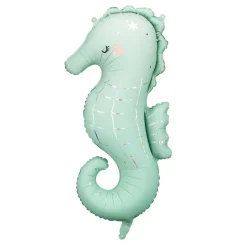 PartyDeco Balon foliowy Konik morski - zielony, 47 x 98 cm ><noscript><img width=