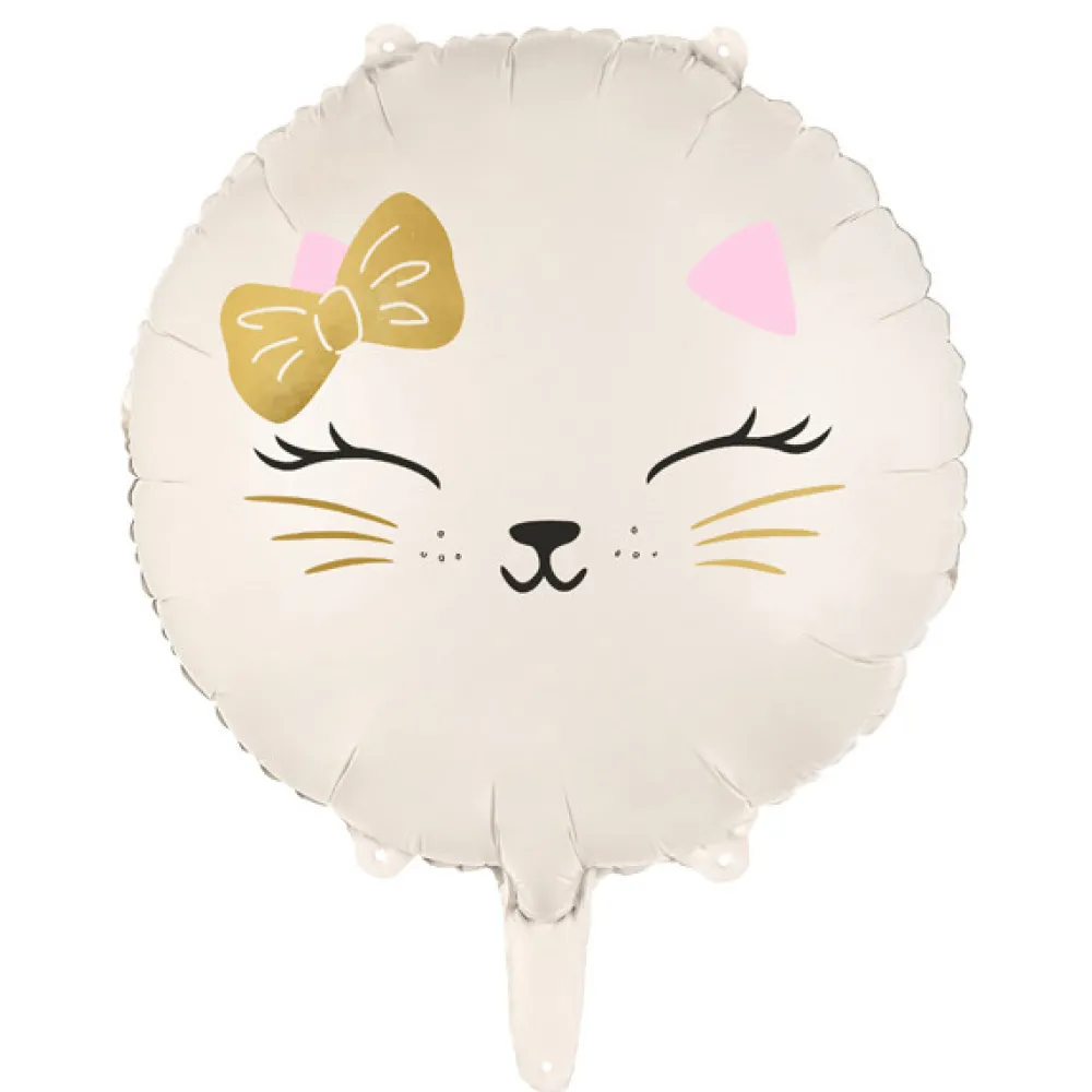 PartyDeco Balon foliowy Kot - beżowy, 45 cm > Balony Foliowe