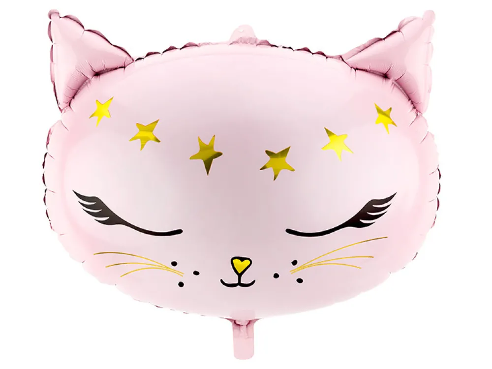PartyDeco Balon foliowy Kotek - różowy, 36 x 48 cm > Balony Foliowe