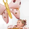 PartyDeco Balon foliowy Motyl - różowy, 120 x 87 cm