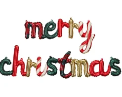 PartyDeco Balon foliowy napis Merry Christmas - 143 x 25 cm