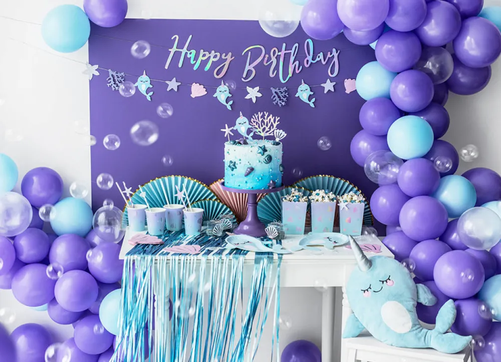 PartyDeco Balon foliowy Narwal - niebieski, 53 x 87 cm > Balony Foliowe