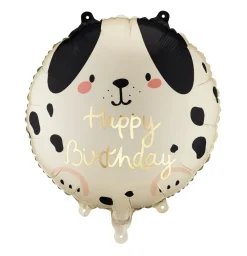 PartyDeco Balon foliowy Piesek Happy Birthday - beżowy 35 cm > Balony Foliowe