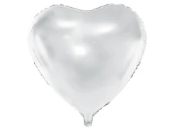 PartyDeco Balon foliowy Serce - biały, 35 cm