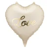 PartyDeco Balon foliowy Serce Love - beżowy 35 cm