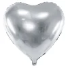 PartyDeco Balon foliowy Serce - srebrny, 35 cm