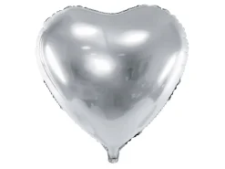PartyDeco Balon foliowy Serce - srebrny, 35 cm