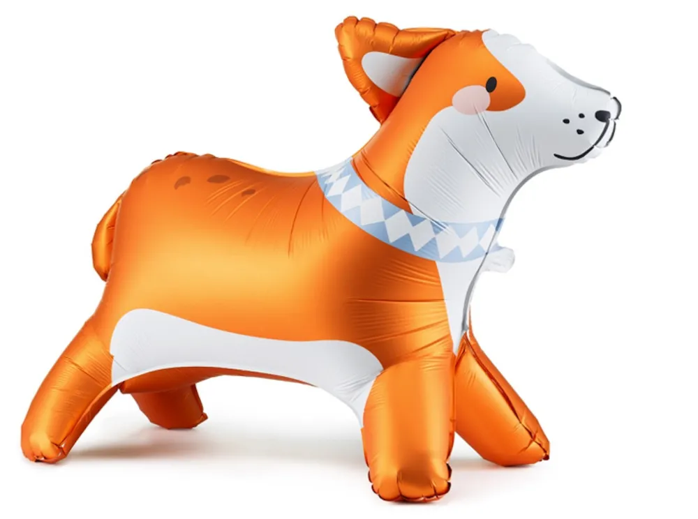 PartyDeco Balon foliowy stojący Corgi - pomarańczowy, 88 x 70 cm > Balony Foliowe
