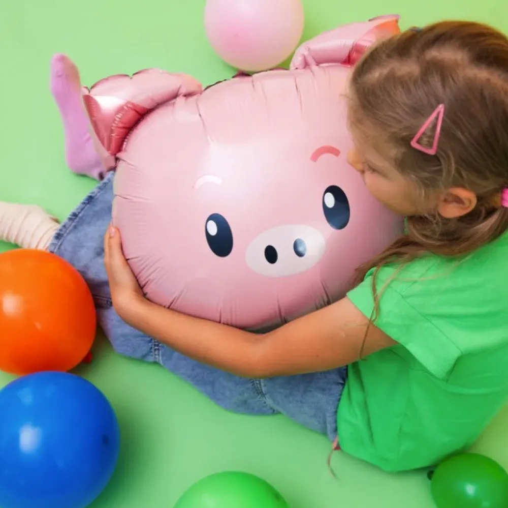 PartyPal Balon foliowy Świnka - 56 x 52 cm > Balony Foliowe