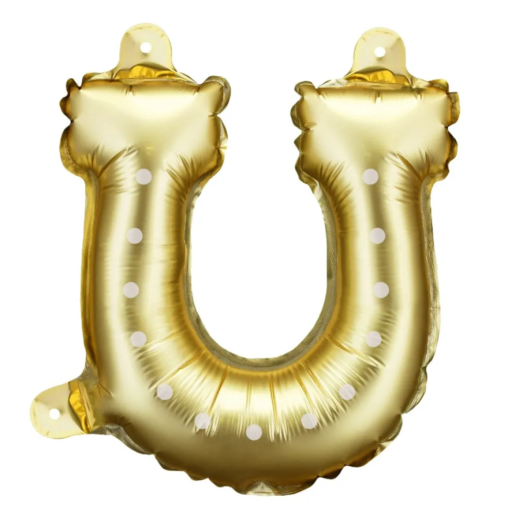 PartyDeco Balony foliowe Podkowy - złote 18 x 19 cm 3 szt.