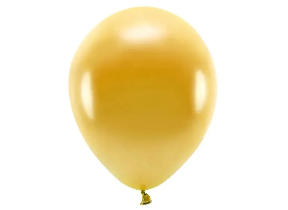 PartyDeco Balony lateksowe Eco, metalizowane - złote, 30 cm, 10 szt. > Balony Lateksowe