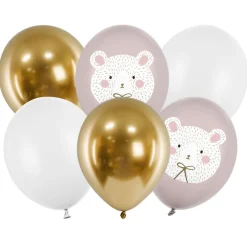 PartyDeco Balony lateksowe Miś polarny - pastelowe, 30 cm, 6 szt. > Balony Lateksowe