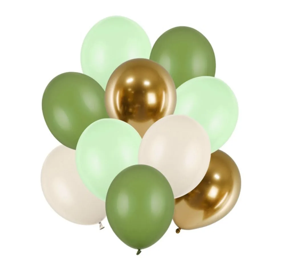 PartyDeco Balony lateksowe - zielone, 10 szt.