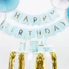 PartyDeco Baner Happy Birthday - jasnoniebieski, 15 x 175 cm
