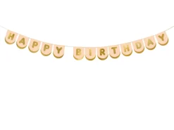 PartyDeco Baner Happy Birthday Konie - różowo-złoty, 13 x 150 cm > Girlandy I Rozety