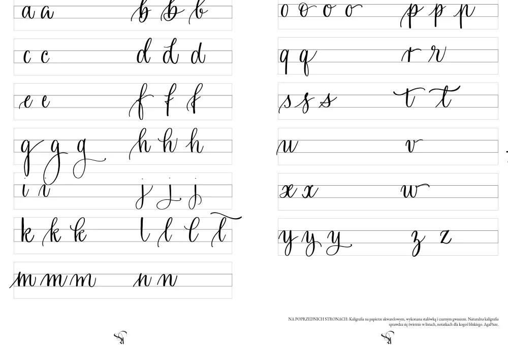 PaperConcept Bezpłatny arkusz do ćwiczeń z kaligrafii - Aga Węgrowska > Podręczniki