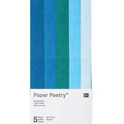 Rico Design Bibuła do pakowania prezentów Blue Mix - Paper Poetry - 5 szt. > Bibuła I Wypełniacze Do Prezentów