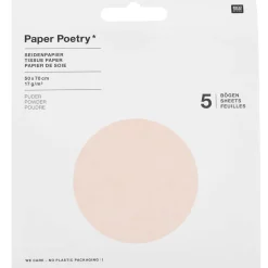 Rico Design Bibuła gładka do pakowania prezentów - Paper Poetry - pudrowa, 5 szt.