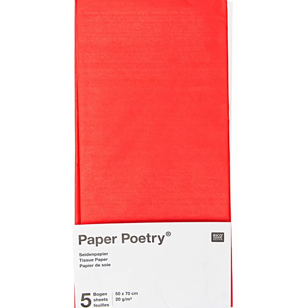 Rico Design Bibuła gładka do pakowania prezentów - Paper Poetry - zielona, 5 szt. > Bibuła I Wypełniacze Do Prezentów