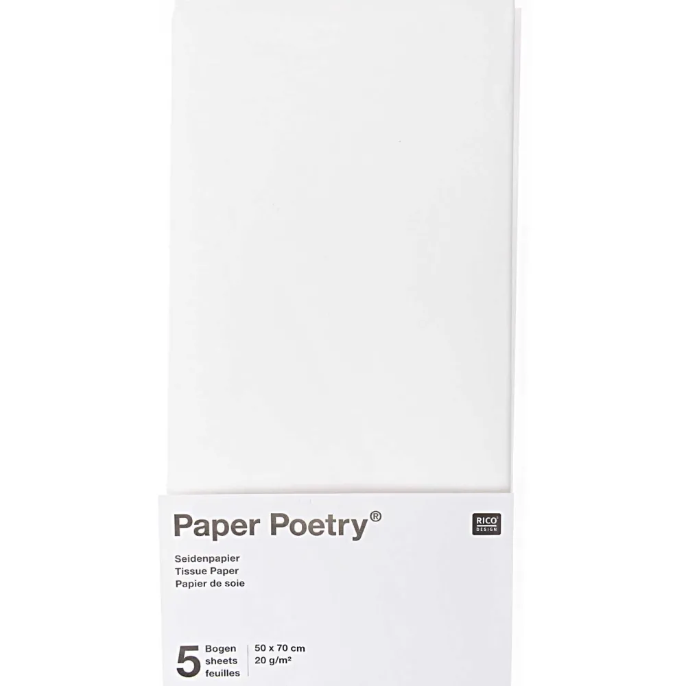 Rico Design Bibuła gładka do pakowania prezentów - Paper Poetry - złota, 5 szt. > Bibuła I Wypełniacze Do Prezentów
