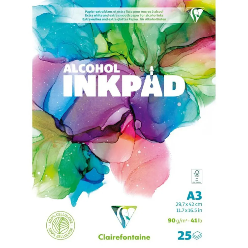 Clairefontaine Blok Alcohol Inkpad A3 - - 90 g 25 ark.