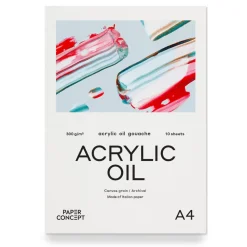 PaperConcept Blok do akryli i oleju Acrylic Oil - - canvas grain A4 300 g 10 ark. ><noscript><img width=