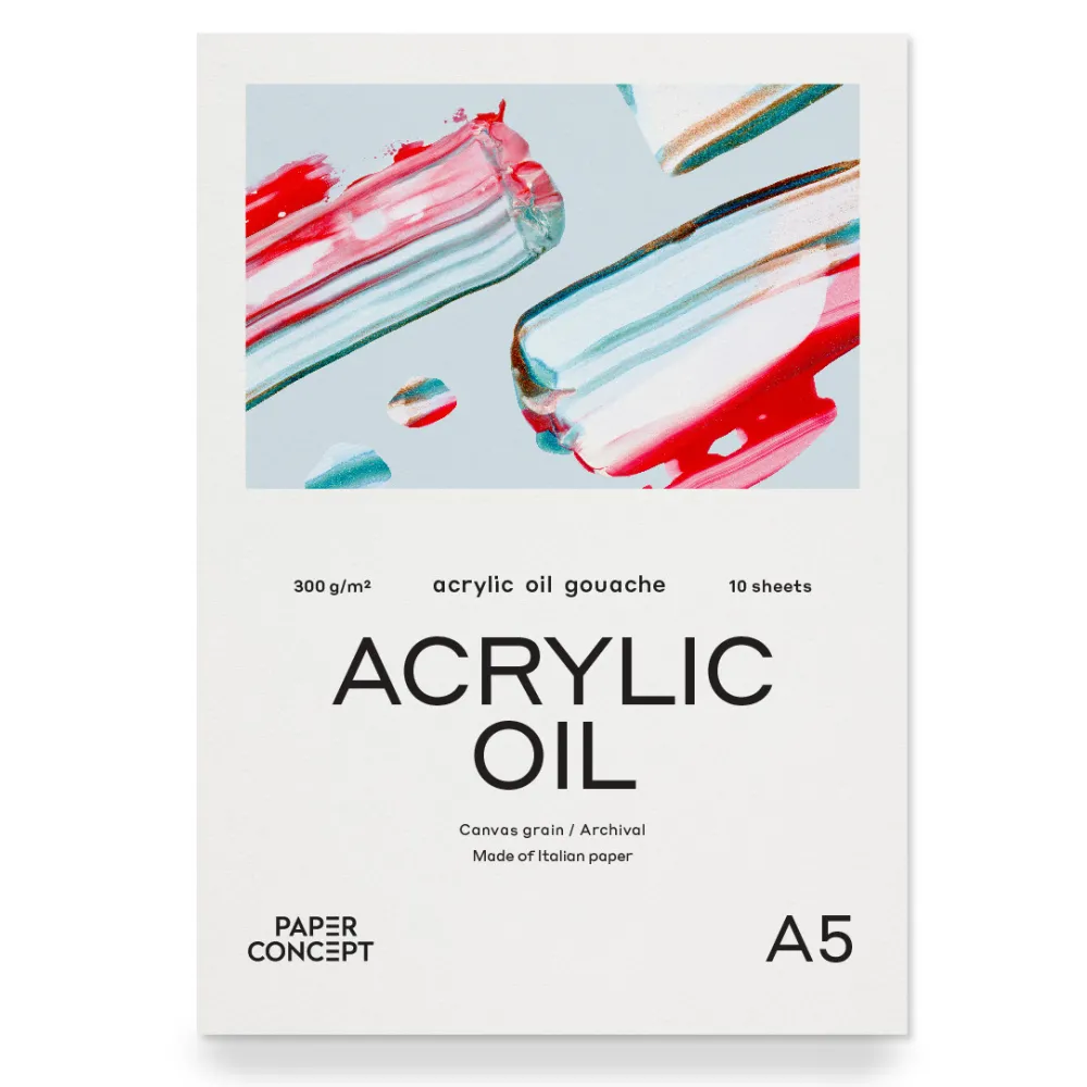 PaperConcept Blok do akryli i oleju Acrylic Oil - - canvas grain A5 300 g 10 ark. > Papier Do Akryli I Farb Olejnych