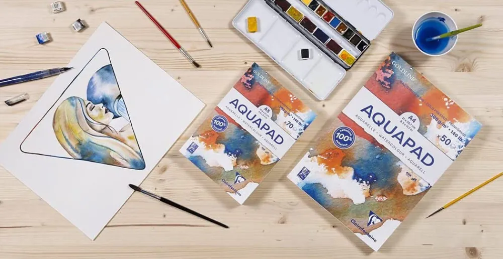 Clairefontaine Blok do akwareli Aquapad Watercolour - - cold pressed, A5, 300 g, 70 ark. > Papier Do Akwareli