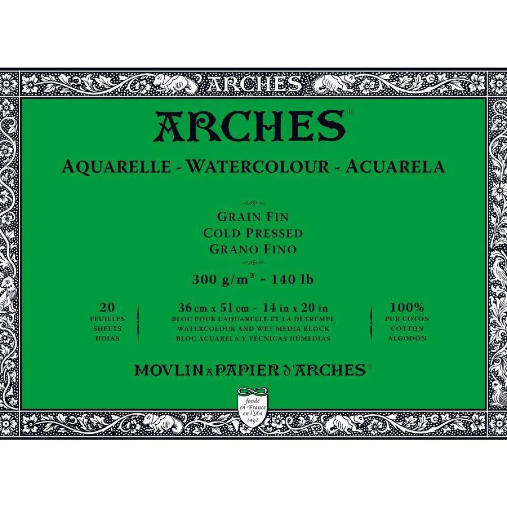 Arches Blok do akwareli - - cold pressed, 36 x 51 cm, 300 g, 20 ark. > Papier Do Akwareli